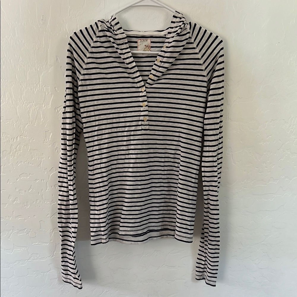 J Crew Striped Long Sleeve Hoodie